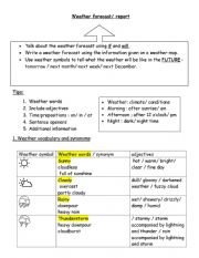 English Worksheet: Weather forecast 