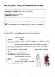 English Worksheet: Description of a Roman and Anglo Saxon