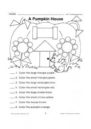 English Worksheet: the pumpkin house