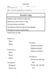 English Worksheet: reading comprehension