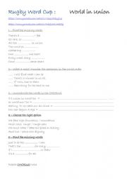 English Worksheet: Rugby World Cup : Official song