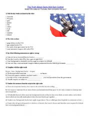 English Worksheet: The truth about gun control (listening)