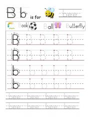 writing worksheet letter B