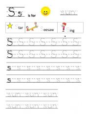writing worksheet letter S