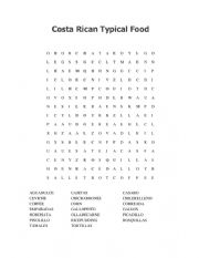 English Worksheet: Costa Rican Typical Food