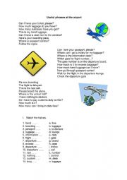 English Worksheet: Useful phrases at airport