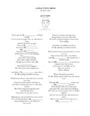 English Worksheet: A Beautiful Mess by Jason Mraz - Listening Task