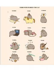 Present continuous with pusheen the cat