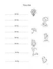 English Worksheet: This or That