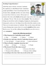 English Worksheet: My name is Piseth