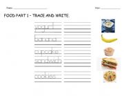 Food - trace and write Part 1
