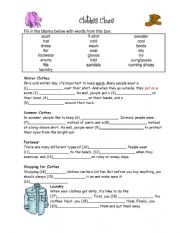 English Worksheet: Clothes