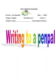 English Worksheet: penpal