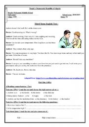 English Worksheet:  Third term english test 