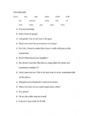 Present Simple Dialogue/ exercises (verbs)