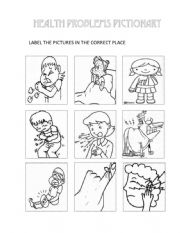 English Worksheet: HEALTH PROBLEMS DICTIONARY