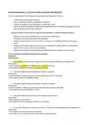 English Worksheet: Curious Incident