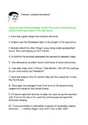 English Worksheet: Practice Using Commas