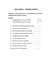 English Worksheet: Past simple - Present Perfect