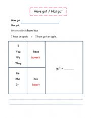 English Worksheet: Have got