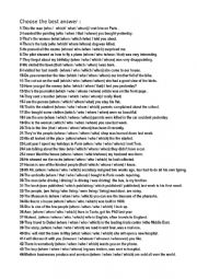 English Worksheet: relative clauses