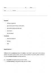 English Worksheet: Support activities