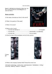 English Worksheet: Exam, the movie