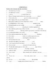 English Worksheet: Conditionals