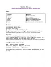 English Worksheet: Ted Talk: online dating