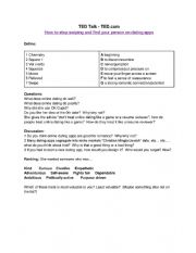 English Worksheet: Ted Talk: online dating