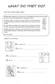 Jobs Reading Comprehension Activity