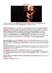 English Worksheet: Jigsaw reading Macbeth 1