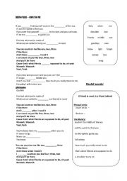 English Worksheet: Count on me lyric worksheet