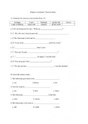 English Worksheet: The Fisherman and his wife