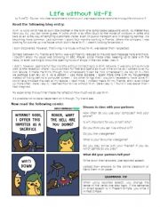 English Worksheet: Life without WiFi