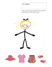 English Worksheet: Worksheet - Get dressed - GIRL
