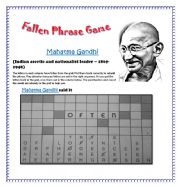 Ghandi- Fallen Phrase game