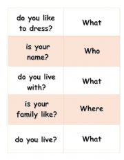 English Worksheet: personal information questions domino