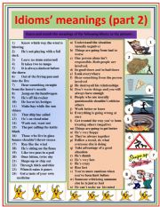 Idioms meanings (part 2) 