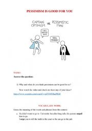 English Worksheet: Pessimism is good for you