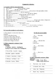 English Worksheet: Comparative activities