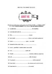 English Worksheet: are you the same? (so do I, neither do I)