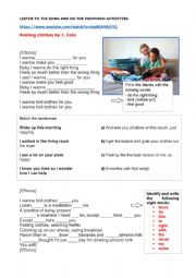 English Worksheet: Song Chores at home