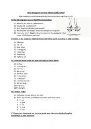 English Worksheet: New transport on wheels ( BBC6min)