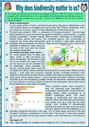 Why does biodiversity matter to us ? Reading + comprehension questions + KEY