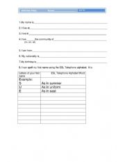 English Worksheet: Beginner Guided Writing Worksheet-Personal Information