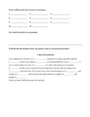 English Worksheet: adverbs of manner mad lib