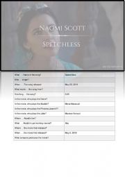 English Worksheet: Speechless - Naomi Smith - Aladdin