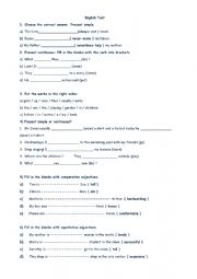 English Worksheet: English review test