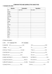 worksheet - adjective forms